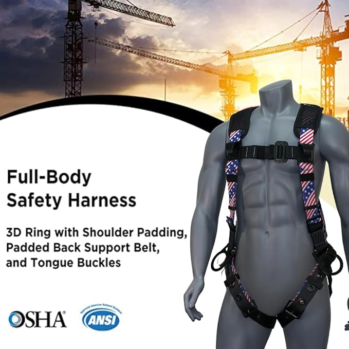 AFP Demon Fall Protection Comfortable Safety Harness (OSHA/ANSI PPE)