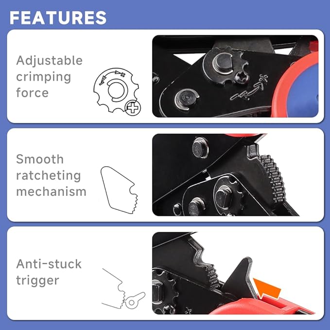 HKS Spark Plug Connector Crimping Tool For Ignition Cable and Spark Plug Wire - Ratcheting Wire Crimpers - Max Diameter 8.5mm - Ratchet Terminal Crimper - Electrical Crimping Tool