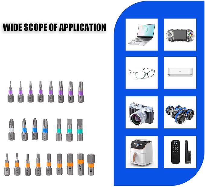 24 in 1 Magnetic Screwdriver Set, DIY Ratchet Screwdriver Set, Multi Bit Magnetic Drive with Ratchet Handle, Portable Compact Repair Tool Kit for Home, Electronics, Furniture, Computer, Bike Repairs