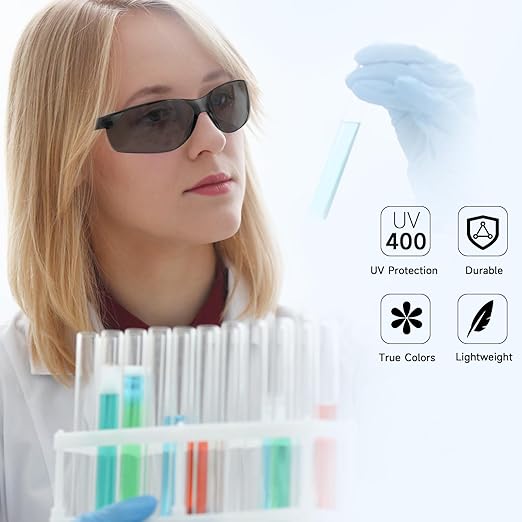 10 Pack Tinted Safety Glasses with ANSI Z87.1 Scratch Resistant Eyewear for Women Man Lab Goggles Eye Protection