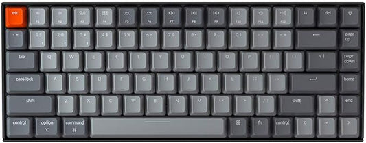 Keychron K2 75% Layout RGB Bluetooth Wireless Mechanical Keyboard with Gateron G Pro Brown Switch/Anti Ghosting/N-Key Rollover, Compact 84 Keys USB Wired Gaming Keyboard for Mac Windows-Version 2