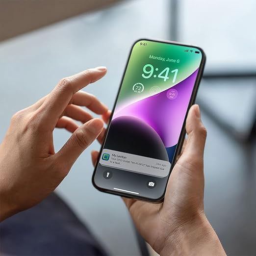 Leviton Smart GFCI, 15 Amp, Self Test, Tamper-Resistant with LED Indicator Light, Send Notifications Directly to Your Smartphone, D2GF1-KW, White