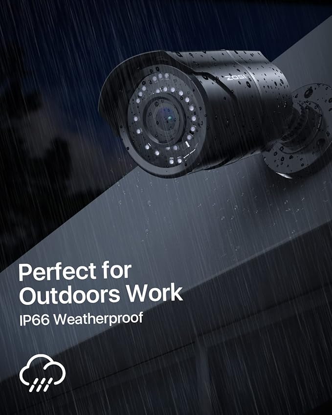 ZOSI 5MP 3K Add-on Security POE Camera, 2880 x 1620 Indoor Outdoor Bullet IP Camera, 120ft Night Vision, 3.6mm Lens, 95°View Angle, IP66 Weatherproof (Only Work PoE NVR)