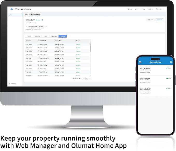 Smart Door Lock, OLUMAT Keyless Entry Door Lock Fingerprint Door Lock with Keypad Digital Lock with Handle for Home, Rental, Garage, Office and Hotel