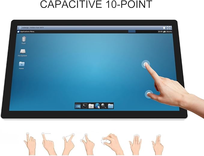 GreenTouch 27 Inch Multi PCAP Touch Screen Monitor LCD Display 1920 * 1080 HD - 16:9 Ratio - HDMI/VGA/DVI Input