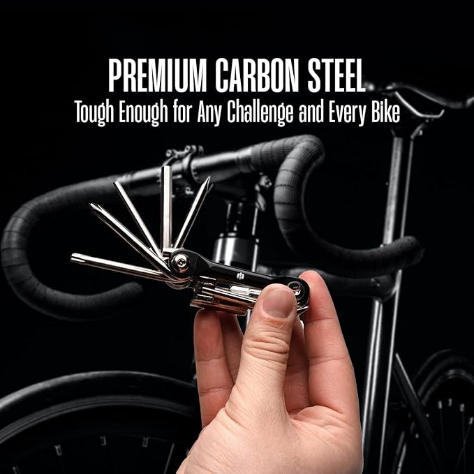 Bike Multitool - Bike Tool Kit -12 In 1 Lightweight Stainless Steel Bicycle Multi tool - Safety Locking, Survival Gear With Hex Key, Screwdriver, Chain Cutting Tool by Hayvenhurst