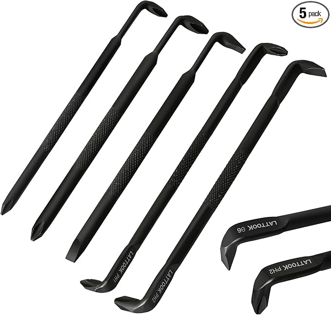 Right Angle Offset Screwdriver Set, 5PCS 90 Degree Z-Type & L-Type Double End Low Profile With Phillips and Slotted for Tight Narrow Space