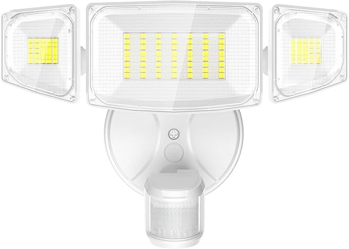 iMaihom 50W Motion Sensor Outdoor Lights, 5000LM Hardwired Motion Sensor Flood Light, Dusk to Dawn Outdoor Lighting, 6500K LED Security Light, IP65 Waterproof Motion Detector Lights for Outside, White