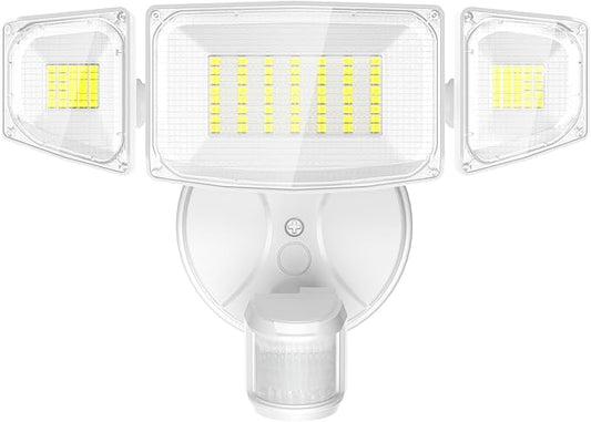 iMaihom 50W Motion Sensor Outdoor Lights, 5000LM Hardwired Motion Sensor Flood Light, Dusk to Dawn Outdoor Lighting, 6500K LED Security Light, IP65 Waterproof Motion Detector Lights for Outside, White