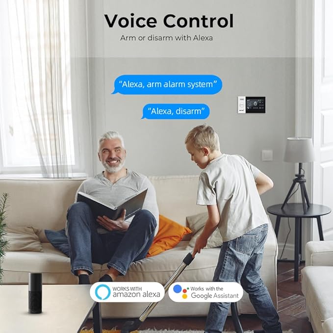 Wireless Home Alarm System 12-Piece Kit, WiFi/4G Alarm System for Home Security with Phone APP Alert (Door Sensors,Alarm Siren, Remote, Motion Detector) for Home, Apartment, Work with Alexa