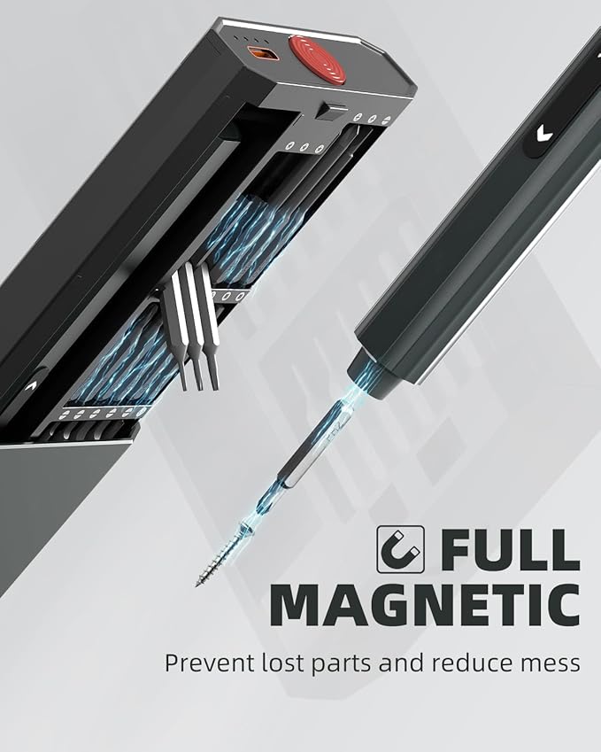 Mini Electric Screwdriver 48-in-1 Magnetic Bits, DOINOW Precision Cordless Screwdriver LED Light, Magnetic Storage, Electric Screwdrivers kit for PC Building Phone Watch Laptop