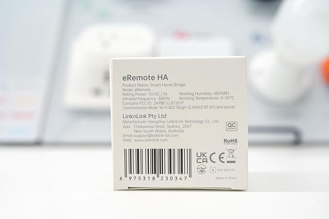 eRemote Hub Smart Wi-Fi IR Universal Remote Control, Infrared Blaster for TV, Aircon, STB, IR2MQTT Home Assistant, Compatible with Alexa, Google Home (eRemote HA)