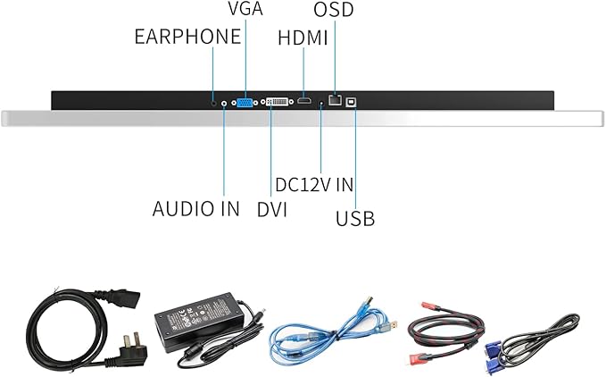 GreenTouch 27 Inch Multi PCAP Touch Screen Monitor LCD Display 1920 * 1080 HD - 16:9 Ratio - HDMI/VGA/DVI Input