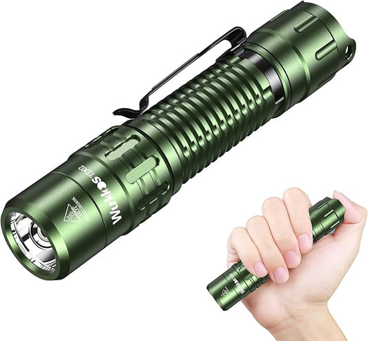 Wurkkos TD02 LED Flashlight, 2000 High Lumens Tactical Flashlight, Rechargeable Flashlights with 6 Modes, Super Bright Flashlight with Tail Switch, IP68 Waterproof Flash Light for Camping, Emergency