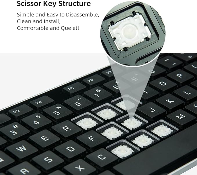 Wired USB Keyboard, Comfortable Quiet Chocolate Keys, Durable Ultra-Slim Wired Computer Keyboard(QWERTY) for PC, Windows 11/10/8/7/XP/Vista KB1430 - Silver