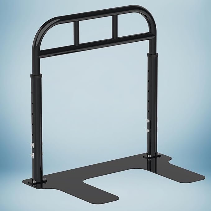 Bed Rail for Elderly Adults Safety, Heavy Duty Bed Rail with 6 Adjutsable Heights, Bed Assist Rail for Seniors, Twin, Queen, King Size Bed (400 LBS Loading, Black)