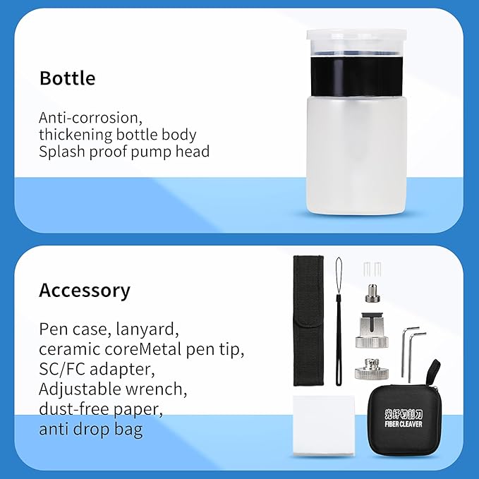 FTTH fiber optic tool kit 8-in-1 fiber optic terminal kit S-6C Optical Fiber Cleaver equipped with VFL15KM fiber optic tool kit Y710A optical power meter -70~+10dbm fiber stripping pliers