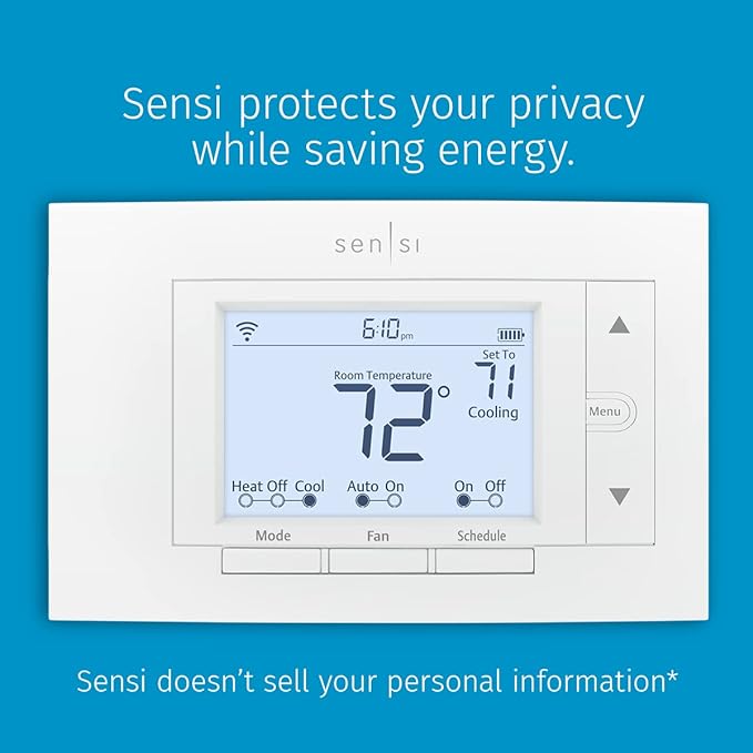 Sensi Smart Thermostat, 100 Years Of Expertise, Wi-Fi, Data Privacy, Programmable, Easy DIY Install, Works With Alexa, Energy Star Certified, Mobile App, ST55