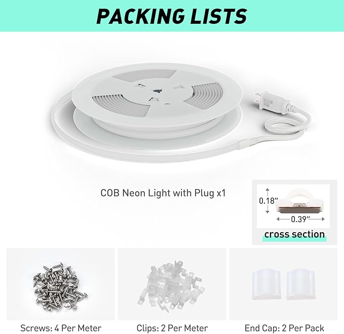 GZBtech Silicone COB Neon Rope Lights 33FT/10M, 2800K Super Bright Warm White Waterproof Neon Strip Light, AC 110-120V Flexible Soft Cuttable Tape Rope Lighting for Indoor Outdoor Home Commercial