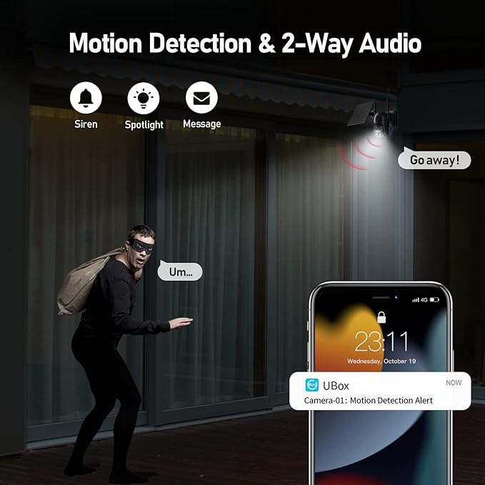 SEHMUA 4G LTE Cellular Solar Security Camera Wireless Outdoor, No WiFi Solar Powered Camera, 360° Live View, 2K Color Night Vision, PIR Motion Sensor, 2 Way Talk, Built in SIM Card