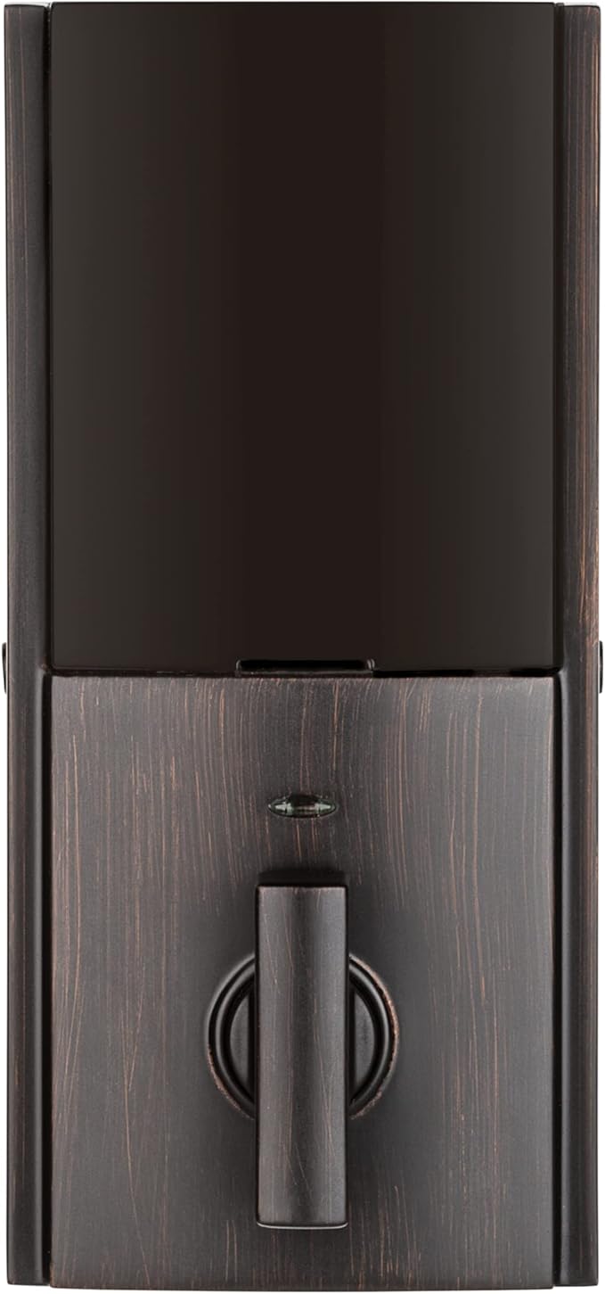 Kwikset SmartCode 916 Z-Wave Smart Lock, Keyless Entry Ring Compatible Door Lock, Touchscreen Electronic Deadbolt, SmartKey Re-Key Security, Smart Hub Required, Contemporary Venetian Bronze