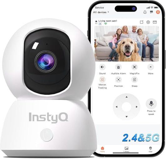 2K Indoor Camera, 5G/2.4G WiFi Pet Camera Home Security Camera for Baby/Pet Monitor with Phone app, Night Vision, 2-Way Audio, Cloud&SD, 360° Security Camera Wireless with Auto Tracking, Pan/Tilt