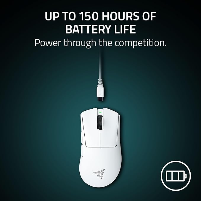Razer DeathAdder V4 Pro Wireless Gaming Mouse: 56g Lightweight - HyperSpeed Wireless Gen-2 - Optical Scroll Wheel - Optical Switches Gen-4 - Focus Pro 45K Sensor Gen-2 - Up to 150 Hr Battery