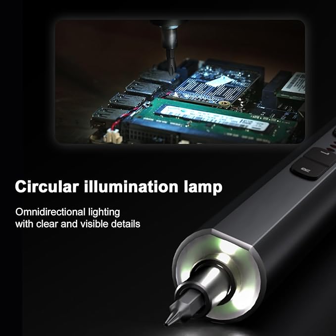 Precision Electric Screwdriver Kit, Mini Cordless Electric Rotary Drill Tool Set with Led Light 3 Torque 34 Magnetic Bits, for Repair, Sanding, Polishing, Drilling, Carving, DIY Crafts