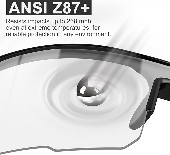 6 Pack Safety Glasses, ANSI Z87.1 Safety Glasses with UV Protection, Impact Resistant Tinted Safety Goggles