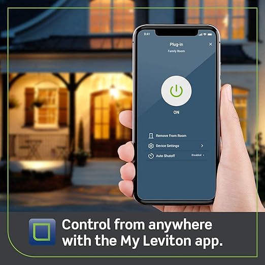 Leviton Decora Smart Plug, Wi-Fi 2nd Gen, Works with Matter, My Leviton, Alexa, Google Assistant, Apple Home/Siri & Wire-Free Anywhere Companions for Switched Outlet, D215P-1RW, White