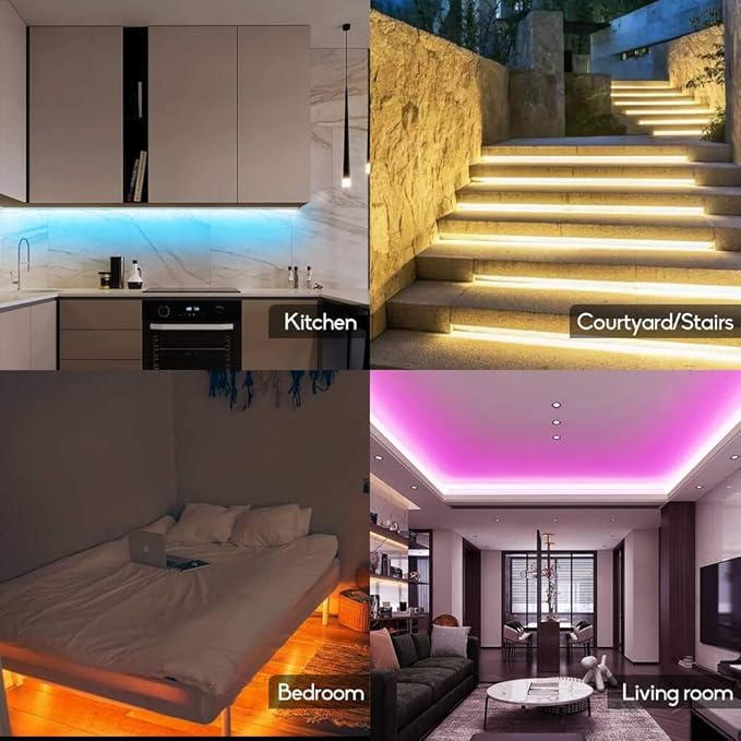 GIDERWEL RGBW LED Strip Light,16.4ft RGB+Cold White SMD5050 Flexible 12V LED Strips 300LEDs,Dimmable Mixed Color Changing LED Tape Light Ambiance Lighting for Party Home Kitchen,Only 5m Strips