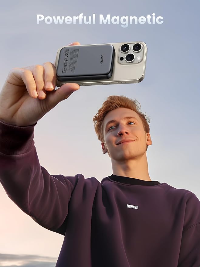 UGREEN Magnetic Power Bank,10,000mAh Wireless Portable Charger, PD 20W Fast Charging Battery Pack with USB-C for Magsafe, iPhone 16/16 Pro/15/15 Plus/15 Pro/15 Pro Max, iPhone14/13/12 Series