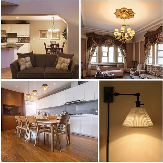 LED Edison Bulbs, Dimmable 4W G45 2700 Kelvin E26 LED Bulb, 40W Incandescent Equivalent Warm White Light Bulb for Tiffany Large Table Lamp, Home Pendant Light, Ceiling Fans (6 Packs)