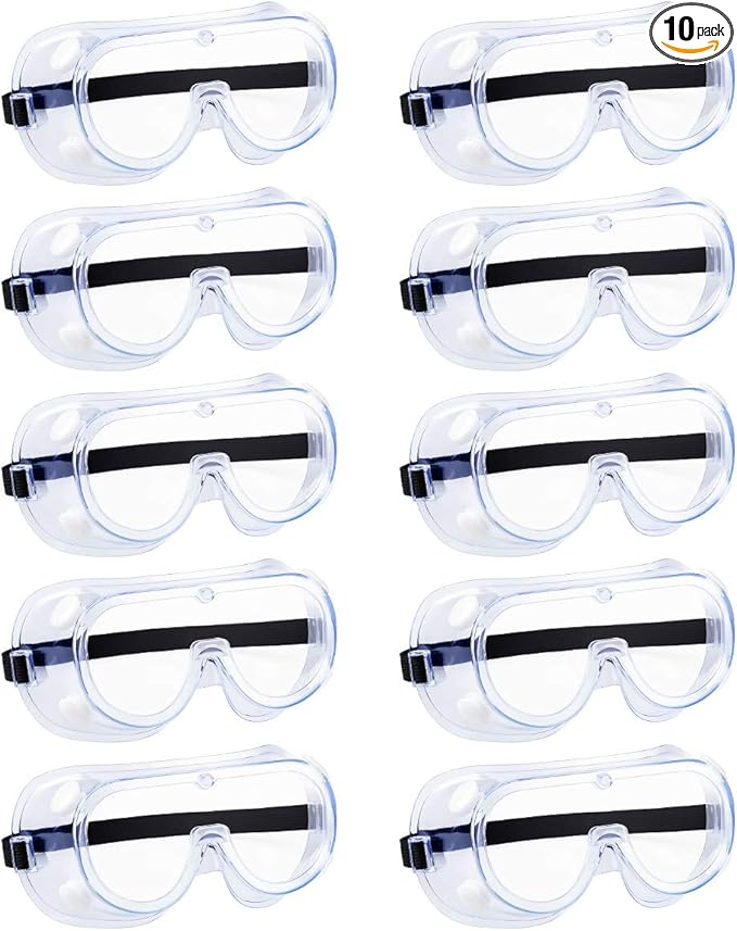 YunTuo 10 Pack Anti-fog Protective Safety Goggles,Safety Glasses,For Industrial,Family Work