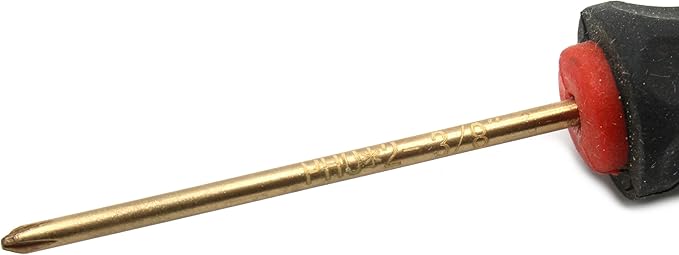 Non-Sparking PH0 Phillips #0 Screwdriver, Beryllium Bronze Copper Non Spark, 2-3/8 Inch (60mm) Working Length, 6inch (150mm) Total Length, Spark Free Safety, non-magnetic and corrosion-resistant
