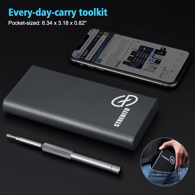 STREBITO Micro Screwdriver Set 50 in 1 Precision Screwdriver Set, S2 Steel Multi Bit Mini Repair Kit for Electronics, Computer, Phone, Laptop, Glass, Watch, Switch, Game Controller