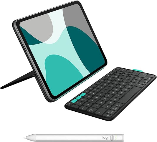 Flip Folio, Keyboard Case for iPad Pro 13-inch (M4) & iPad Air 13-inch (M2 & M3) (2024, 2025) - Protective & Stowable Bluetooth Keyboard Case, Multi-Device - Midnight Black + Crayon Digital Pencil