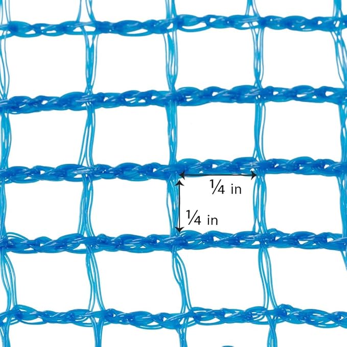 Debris Safety Netting Fire Retardant (8.6' x 150', Blue)