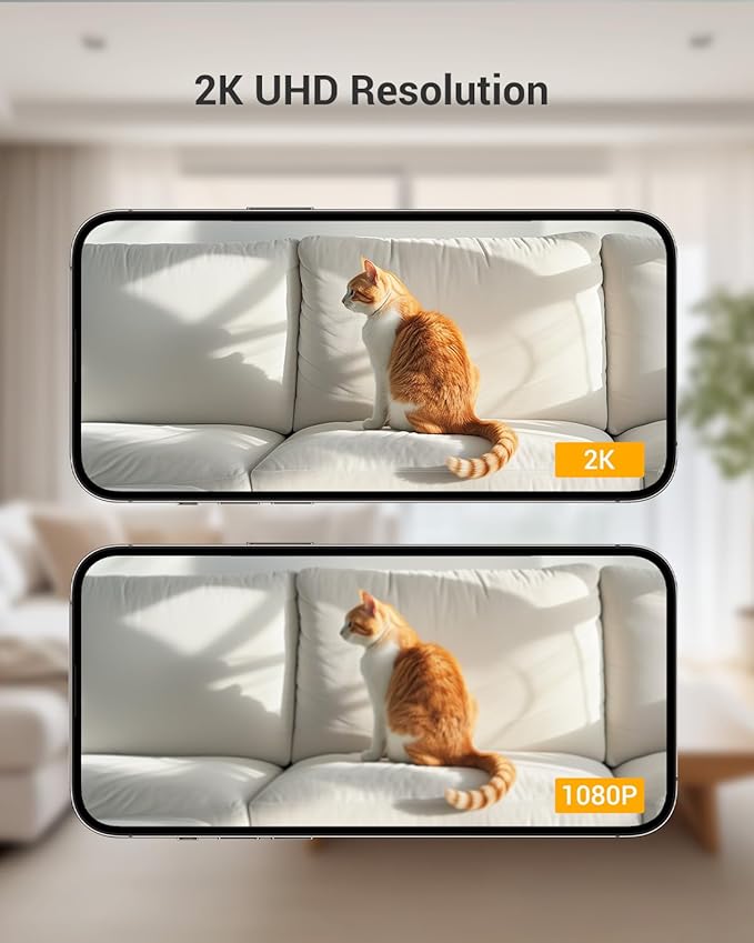 2K Pet Camera, Indoor Security Camera, 5G/2.4GHz WiFi Cameras for Baby Dog with Phone App, 360° Pan & Tilt, 2-Way Audio, Color Night Vision, New Version w/Cloud Storage (White-2 Pack)