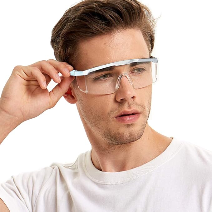 Safety Glasses, 5PCS Adjustable Wide-Vision Protective Glasses, Lightweight Fog-Proof Safety Goggles