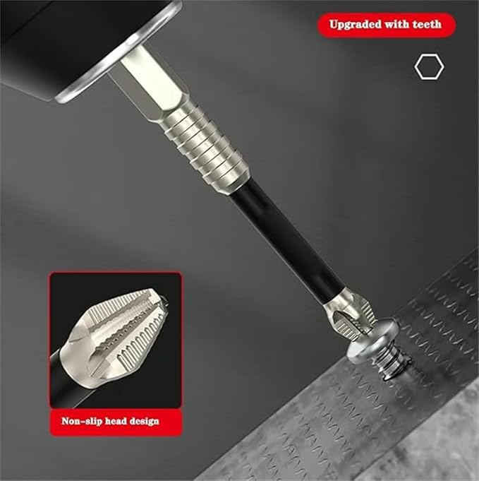 HUHAO 9Pcs High Magnetic Screwdriver Drill Bit Set, K5 Impact-Resistant and Nonslip Bit, Anti Slip Screwdriver Bits for Dry Wall, Sheetrock, Electric Drills - High Magnetic Strength & High Hardnes