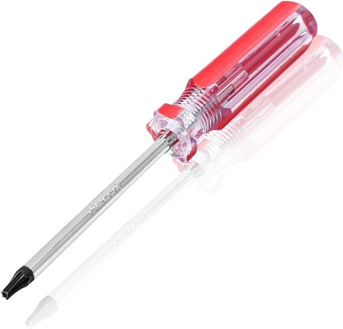 T15 Torx Security Screwdriver with Magnetic Tip Plastic Grip, Torx Screwdriver for Computer Repairing, Home Appliances(Red, 150mm/ 5.9")