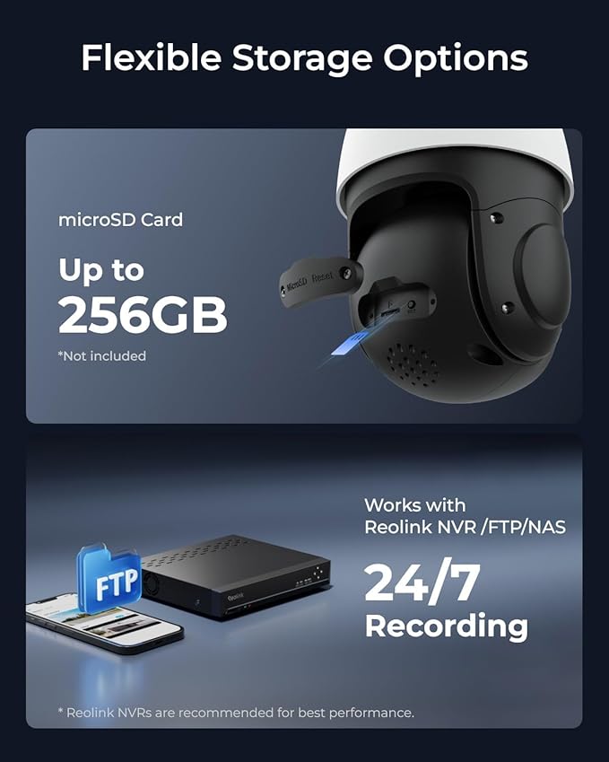 REOLINK Smart 4K/8MP UHD PTZ Dome Security Camera with Cutting-Edge 16X Optical Zoom, Spotlights Color Night Vision, Person/Vehicle/Animal Detection, 2 Way Talk, 24/7 Recording