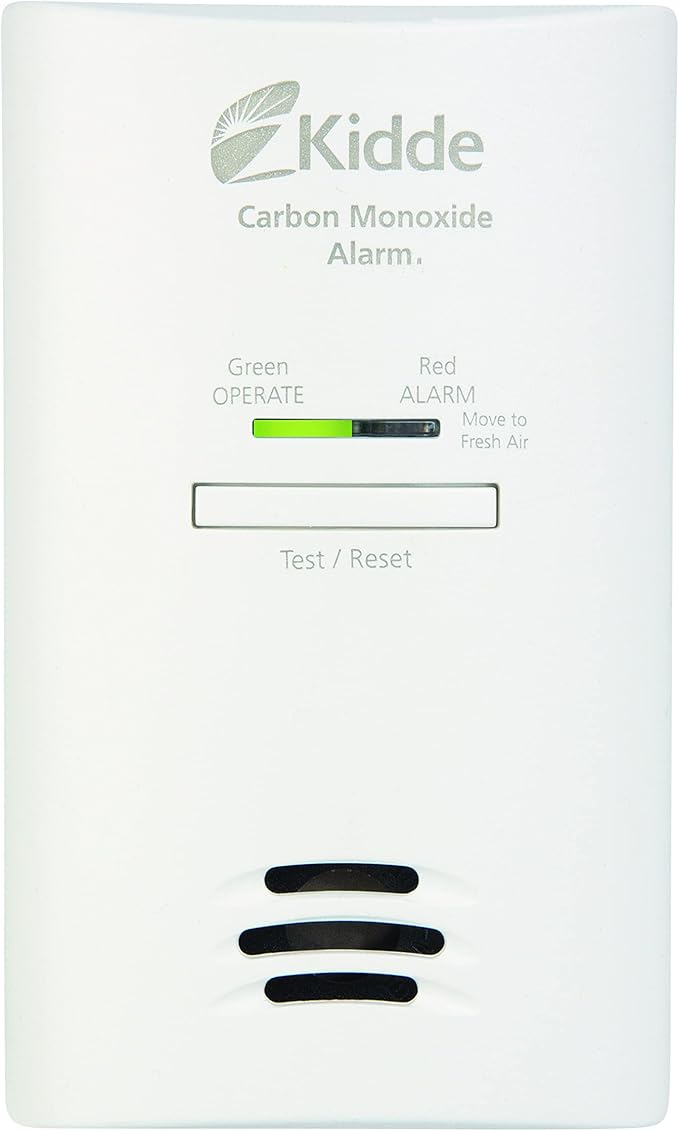 Kidde Carbon Monoxide Detector, Plug In Wall with AA Battery Backup, Test-Hush Button