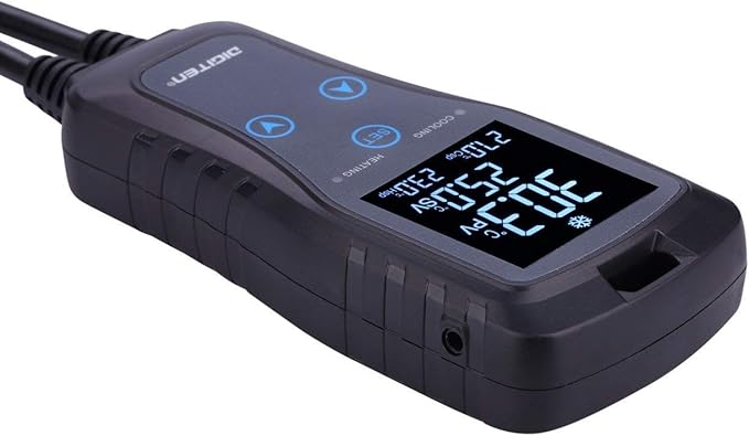 DIGITEN Temperature Controller DTC102 Thermostat Outlet 2-Stage Temperature Controlled Outlet Heat Mat Thermostat Greenhouse Thermostat 110V Plug-in Temperature Controller Reptile Thermostat Black