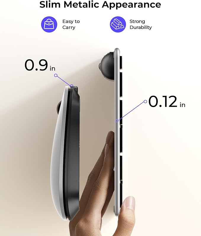 seenda Bluetooth Keyboard and Mouse for Mac, SKM64-2 Multi-Device Rechargeable Slim Wireless Keyboard Mouse Stainless Steel Full Size, Compatible with MacBook Pro/Air, iPad, Mac - Black Silver