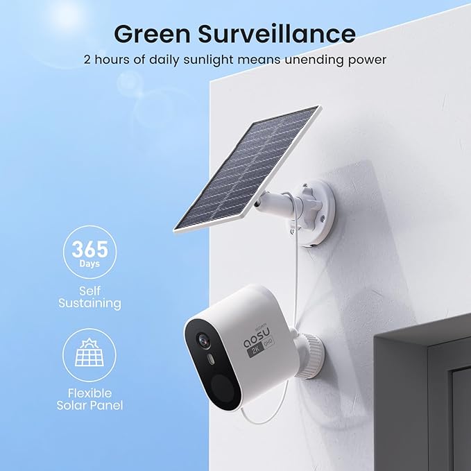 AOSU SolarCam Pro System Add-on Camera – Expand Your System - Requires Homebase to Use (NOT for Standalone Use)