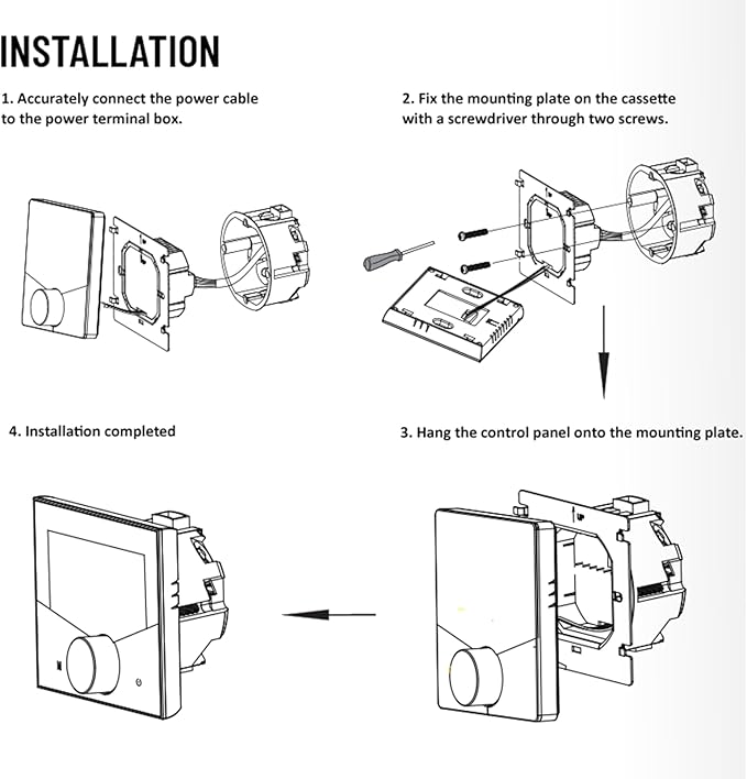 Central AC Thermostat Smart Energy Saving Control LED Panel Touch Key Thin Wall Mount Cool Lighting Effect WiFi Air Conditioner Thermostat for Home (White)