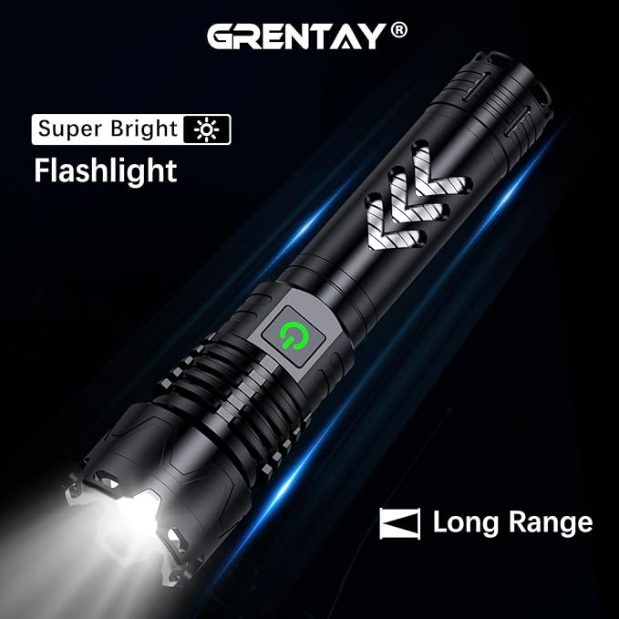 Rechargeable LED Flashlights1600.000 High Lumens, Super Bright Flashlight with Input and Output Functions, Tactical Flashlight for Camping Home Emergencies (Mini, Piece, 1)