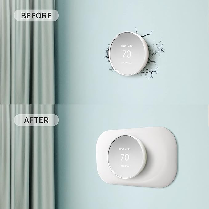 Petrichor Nest Thermostat Wall Plate - Compatible with Google Nest Thermostat 2020 - Nest Thermostat Trim Kit, Nest Thermostat Wall Plate Cover Accessory Easy Installation - Snow
